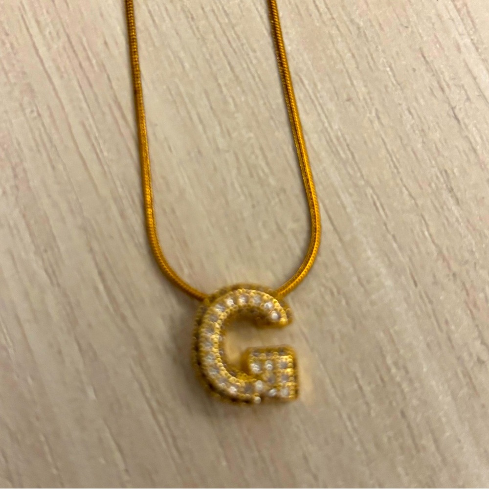 🌹 G Necklace Gold Stainless Steel